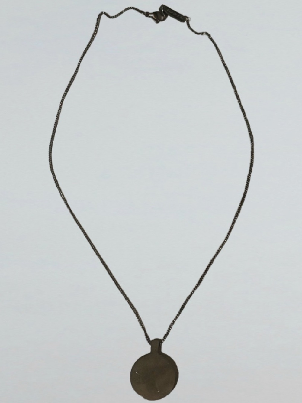 ASOS Icon Stainless Steal Black Cast Necklace With a Circle Pendant